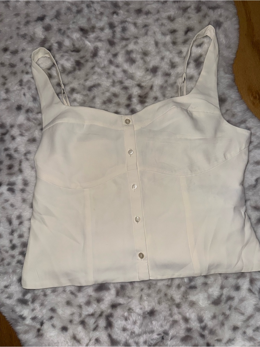 Abercrombie & Fitch Cream Button-Front Bustier Tank